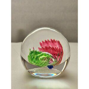 Caithness Scotland Glass BUTTERFLY ORCHID Paperweight LTD #413/750 SHIPS FREE!